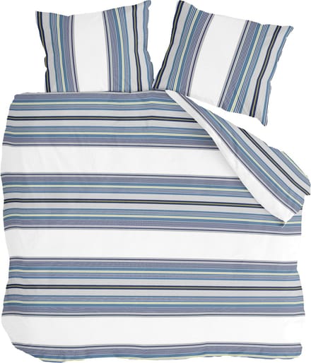 Byrklund Dekbedovertrek Two Ways - 200x220 - 100% Katoen - Wit / Blauw
