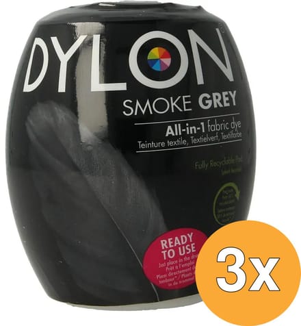 Dylon Textielverf Smoke Grey - 3 x 350 gr - Voordeelverpakking