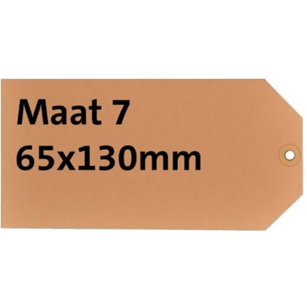 Label karton nr 7 200gr 65x130mm chamois 1000 stuks