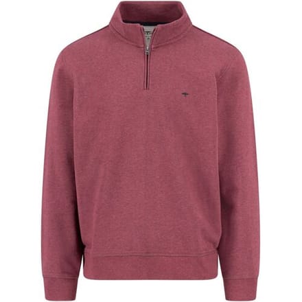 Fynch-Hatton Trui Uni Color Sweat Troyer Zip Deep Merlot / male