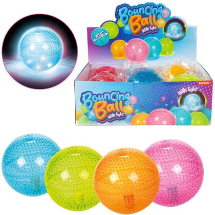 Toi-Toys Stuiterbal neon met licht 10cm