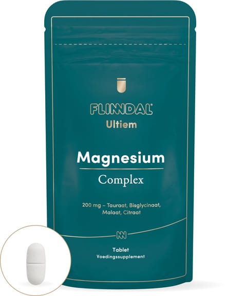 Ultiem Magnesium Complex - Hoog gedoseerd Magnesium supplement – 200 mg Magnesium per tablet - 30 tabletten