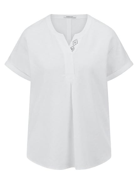 Lange blouse Van Peter Hahn wit