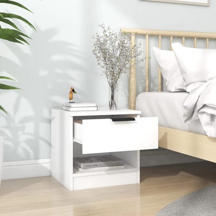 vidaXL - Nachtkastjes - 2 - st - bewerkt - hout - wit