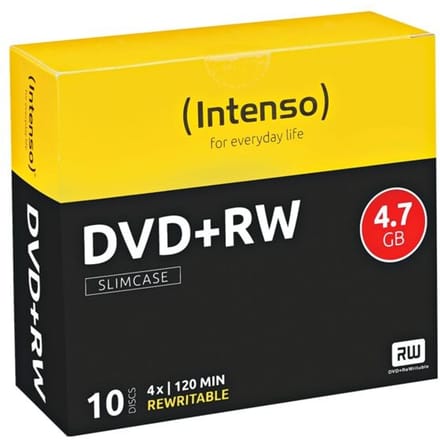 Intenso 4211632 DVD+RW disc 4.7 GB 10 stuk(s) Slimcase Herschrijfbaar