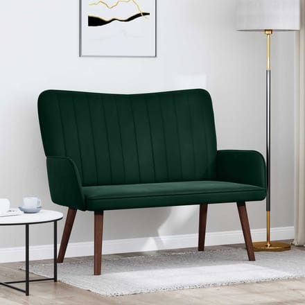 vidaXL - 2-Zits - Sofa - Donkergroen - 115 - x - 61 - x - 87 - cm - fluweel