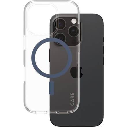 CARE by PanzerGlass Flagship Case - Transparant Urban Combat w. - Blauw MagSafe iPhone 16 Pro
