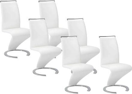 Vente-unique Set van 6 stoelen TWIZY - Wit kunstleer