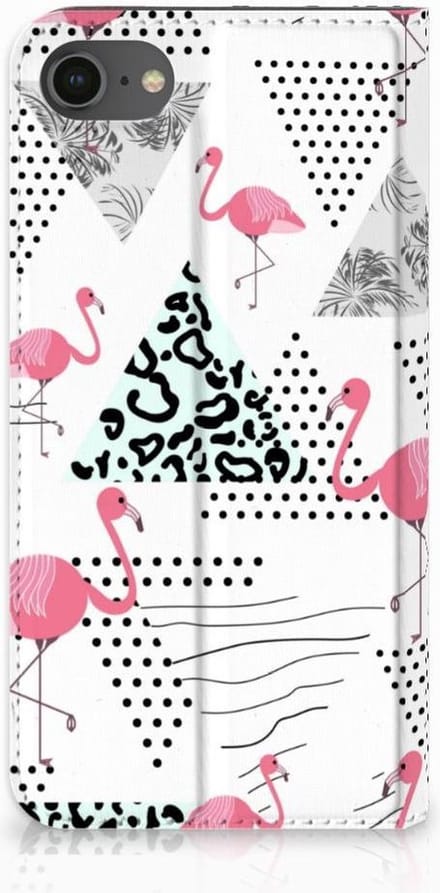 Book Case voor iPhone 7 | 8 | SE (2020) | SE (2022) Hoesje maken Flamingo Triangle