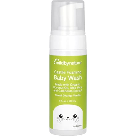 Mild By Nature, Savon moussant pour bébé Castille, Orange douce vanille, 140 ml (148 ml) white