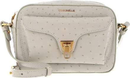 COCCINELLE Leren Schoudertas Beat Ostrich Camera Bag Gelso Kaki