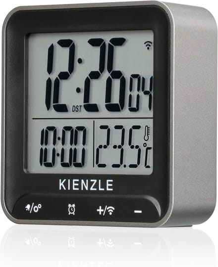 Digitale radiogestuurde wekker met temperatuurweergave en twee alarmtijden