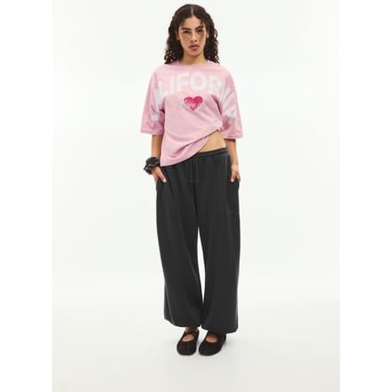 Stradivarius Barrel joggingbroek van sweatstof met stoppers  Donkergrijs S