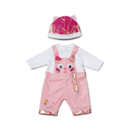 Zapf Creation BABY Born Katten Onesie roze met muts 43cm Poppenkleding