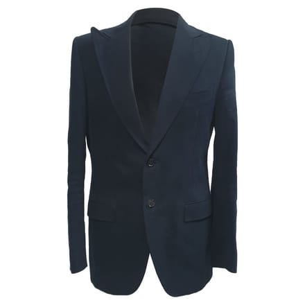 Dolce & Gabbana single-breasted blazer met zakken in marineblauw katoen