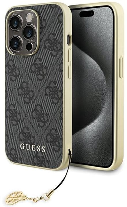 GUESS GUHCP15LGF4GGR iPhone 15 Pro 6.1" gray/gray hardcase 4G Charms Collection