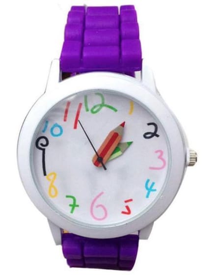 Hidzo Horloge Potlood - Ø 39 mm - Paars - Siliconen - In Horlogedoosje