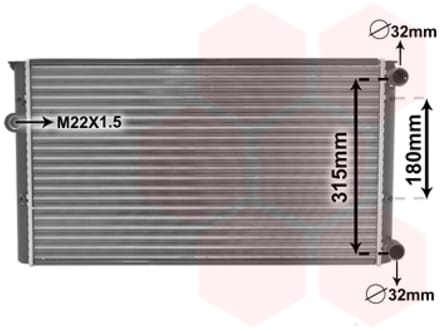Van Wezel - RADIATOR VOOR VW GOLF III 1991-1997 1H0121253BA
