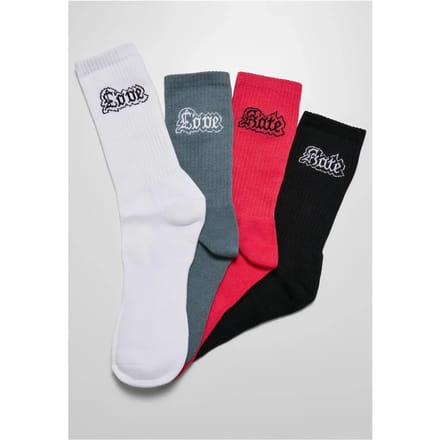 Mister Tee - Love Hate 4-Pack Sokken - 35/38 - Multicolours