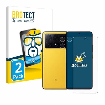BROTECT - Screenprotector voor Xiaomi Poco X6 Pro (Voor+Camera) - Folie Beschermfolie transparant 2 Stuks