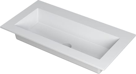 INK® Kraft wastafel polystone enkele bak zonder kraangat 90x45x1cm, mat wit