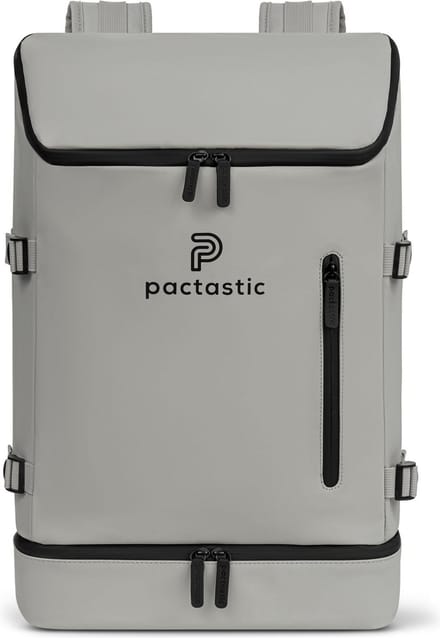 Pactastic Daypack Rugzak met laptopvak Urban Collection Zipper Backpack 50 cm 26L Grey Grijs