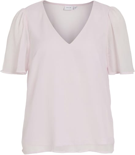 VILA - VIFALIA V-NECK S/S TOP - NOOS - Dames - Blouses