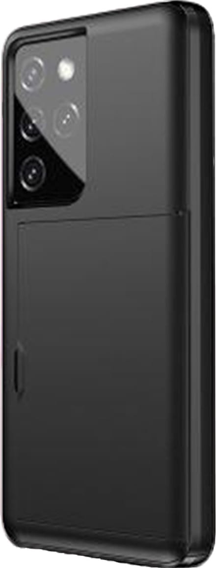 Hoesje geschikt voor iPhone 15 Plus - Backcover - Hardcase - Pasjeshouder - Portemonnee - Shockproof - TPU - Zwart