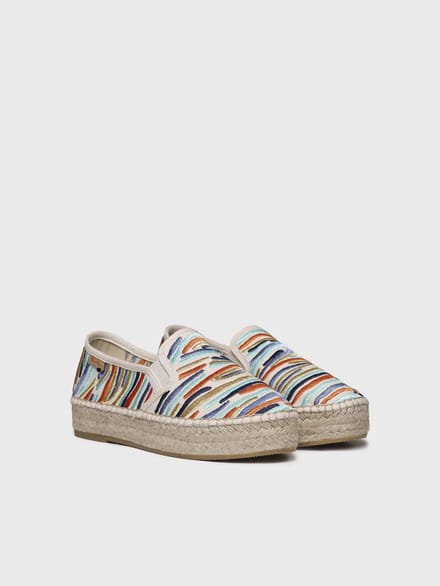 Dames espadrille met veelkleurig borduurwerk | POLA