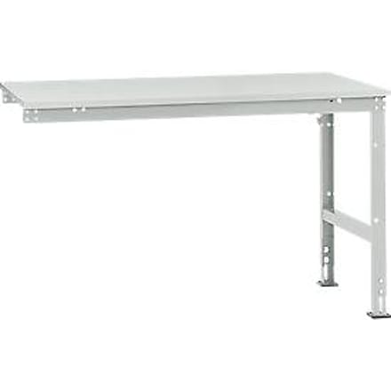 Manuflex AU6061.7035 Werk aanschuiftafel universele standaard met melamine schijf, bxdxh = 1500 x 1000 x 760-870 mm Grijs-wit (RAL 7035)