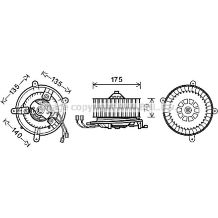 Elektromotor, interieurventilator AVA COOLING MS8610
