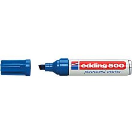edding 500, met wigvormige punt 2-7 mm, blauw, 10 stuks