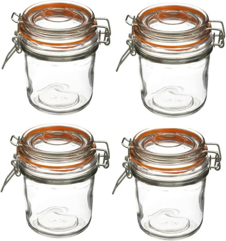 Set van 18x weckpotjes/voorraadpotjes glas met beugelsluiting - 330 ml