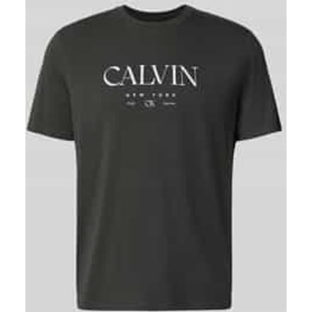 T-shirt met labelprint en ronde hals