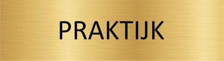 CombiCraft deurbordje Praktijk in goud met tape - 165 x 45 mm