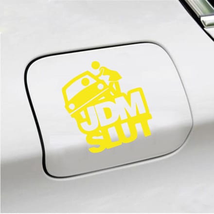 Bumpersticker - JDM Slut - 14 X 13 - Geel