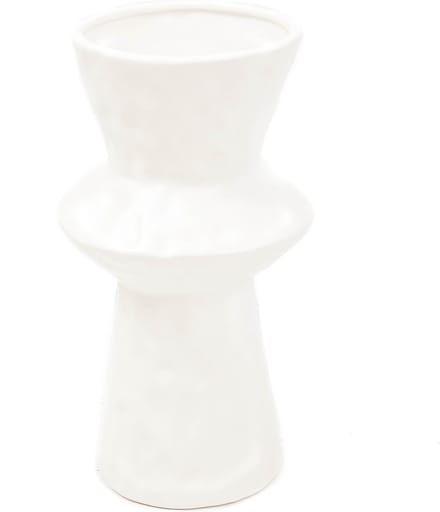 Housevitamin  Gedeukte Vaas Wit  M - 14x27.5cm