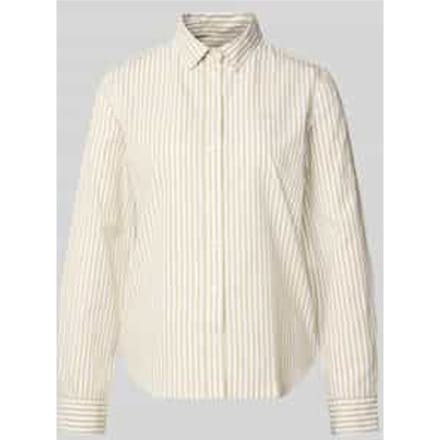 Regular fit blouse met streepmotief en Labelstitching