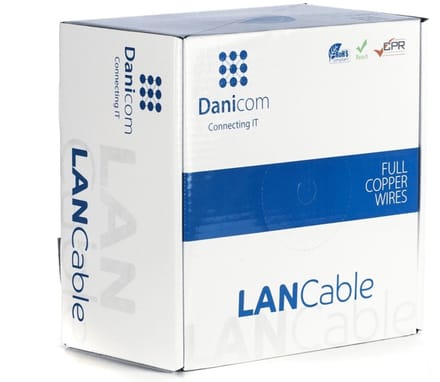 DANICOM CAT6A S/FTP 100 meter kabel op rol stug - LSZH (Dca) - Trekdoos - Internetkabel - Netwerkkabel - UTP kabel