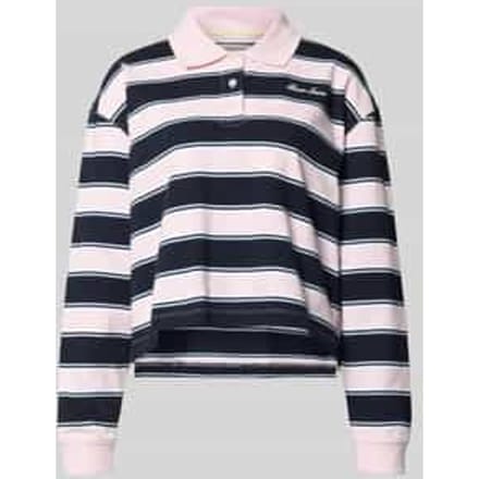 Cropped poloshirt met label-stitching