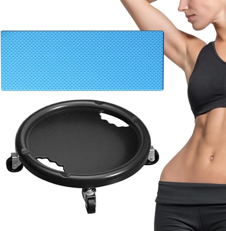 Ab Roller Wheel - Buikspierroller Core Trainer - Krachtige Core Training - 360 Graden Draaibaar - 28x28x8 cm - Zwart