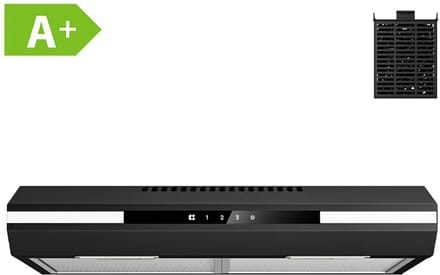 Ciarra CBCB6921 onderbouw afzuigkap - zwart - 330m3 - klasse A+ - Touch control