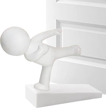 Deurstoppers Binnendeuren - Deurvanger Rubber - Muur Beschermen - Levendig Figuur Ontwerp - 11x7x7cm - Wit