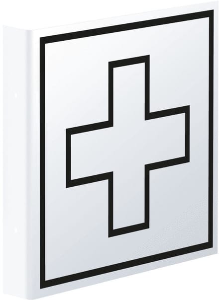 Haaks EHBO bord, 150 x 150 mm - kunststof