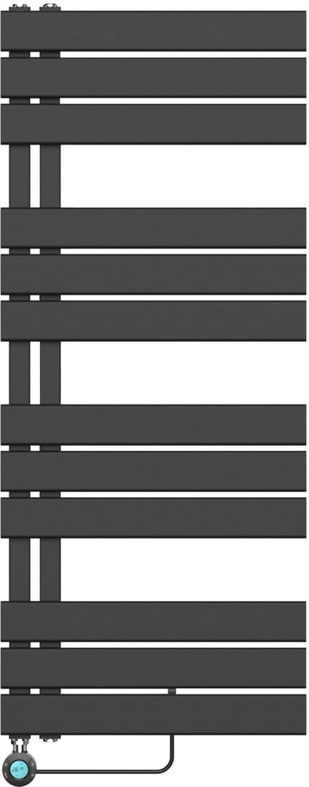 BELRAD Badkamer radiator elektrisch 1200x500mm - Mat zwart - Linksaansluiting/Combi - 593W