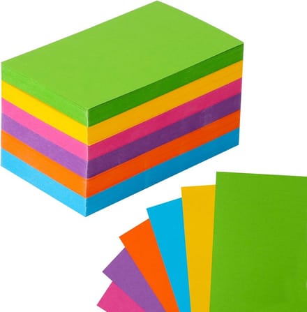 Indexkaarten Set - Notitiekaarten Flashcards - Studeren en Leren - Dikke Kwaliteit Papier - 300 Stuks - Meerkleurig