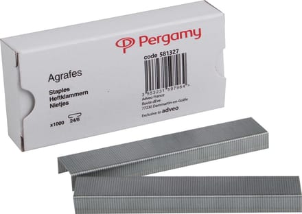 Pergamy nietjes 24/6, verzinkt, doos van 1.000 nietjes