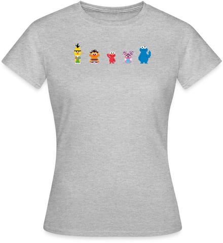 Sesamstraat Pixelontwerp Personages T-Shirt Dames