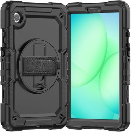 Cazy tablet Hoes geschikt voor Samsung Galaxy Tab A11 Plus - Shockproof Case met Screenprotector - Zwart