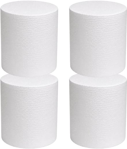 Piepschuim vormen - cilinder - 4x - D15 x L20 cm - styropor hobby / DIY vorm - basis knutselfiguren